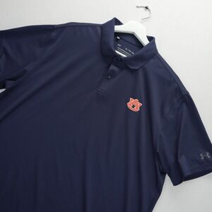 Under Armour Auburn Tigers Performance Polo Shirt Mens XL Navy Blue NCAA Golf
